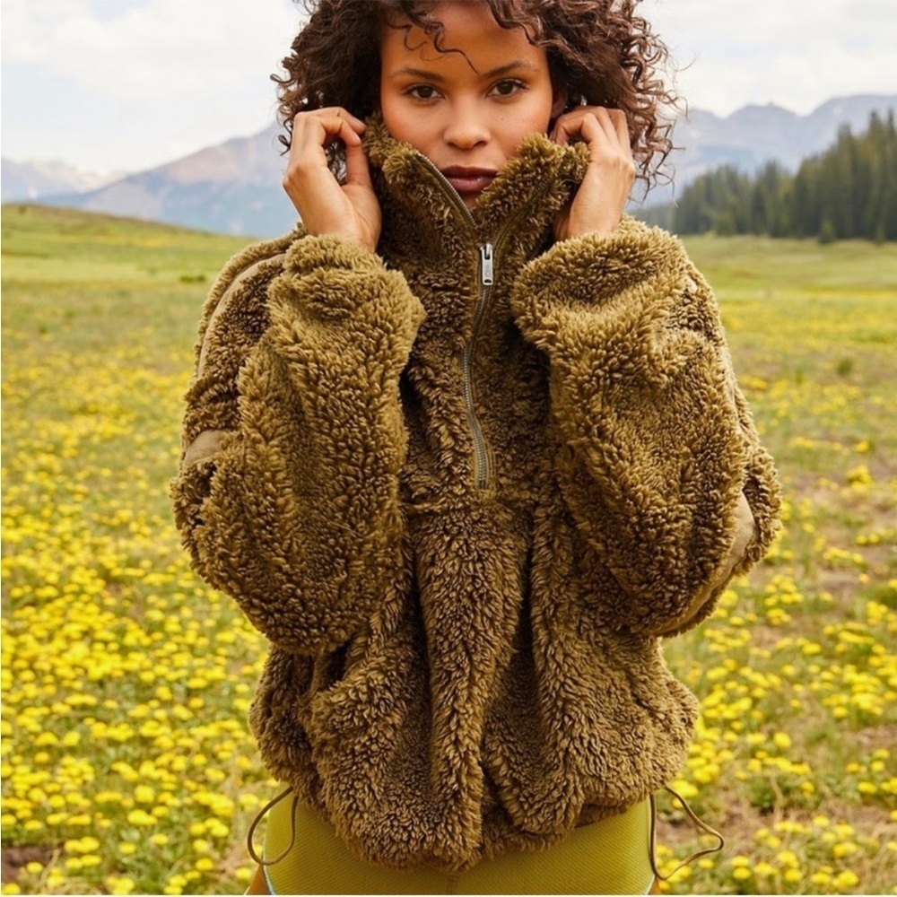 Free People Nantucket Fleece Green